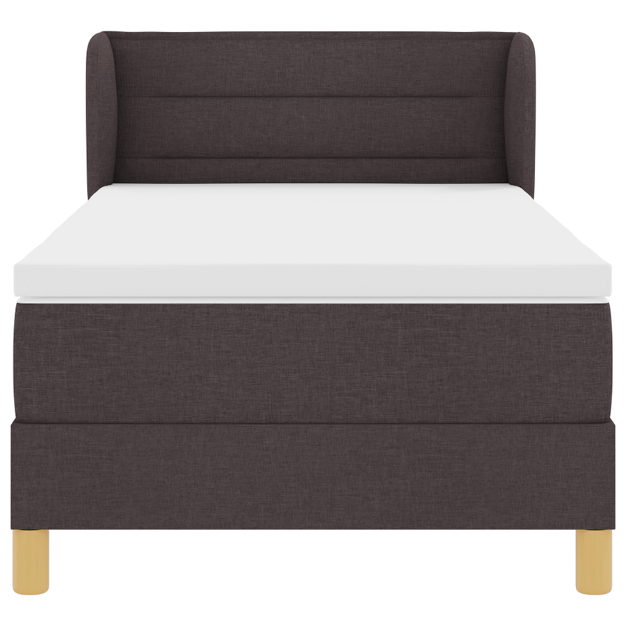 Boxspringbed met matras stof donkerbruin 90x200 cm