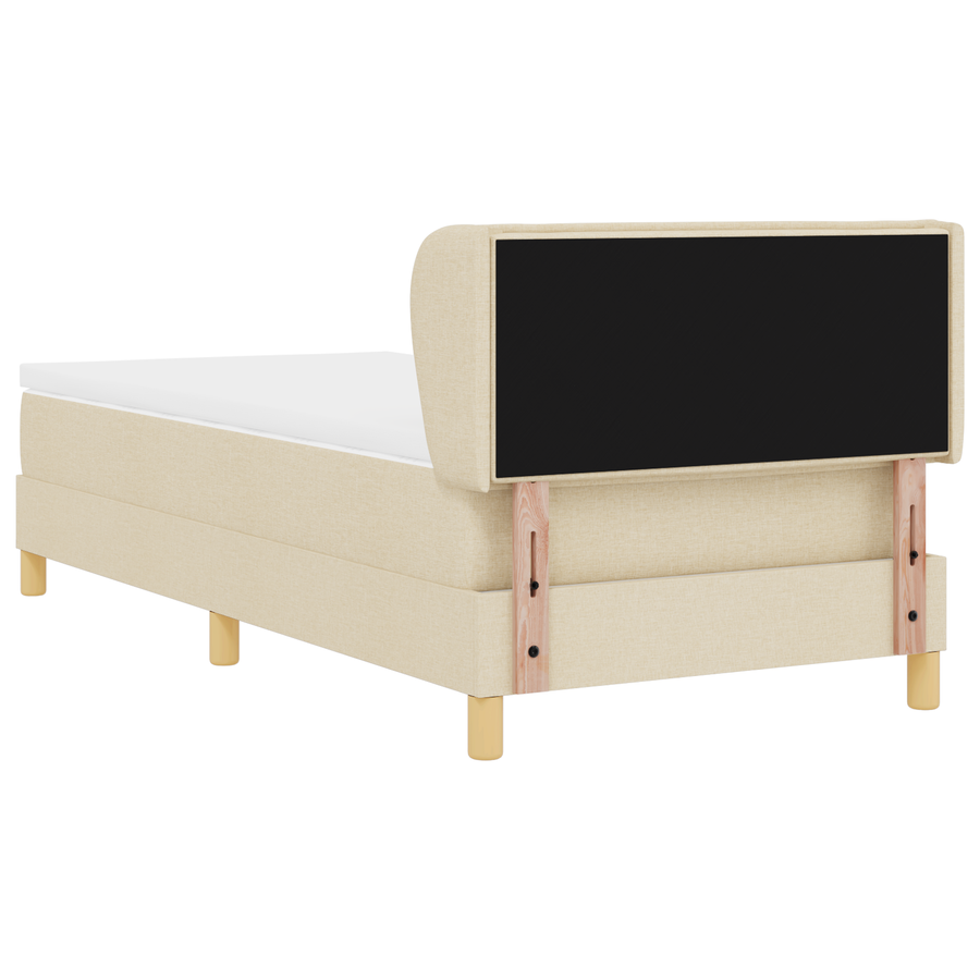 Boxspringbed met matras stof crèmekleurig 100x200 cm