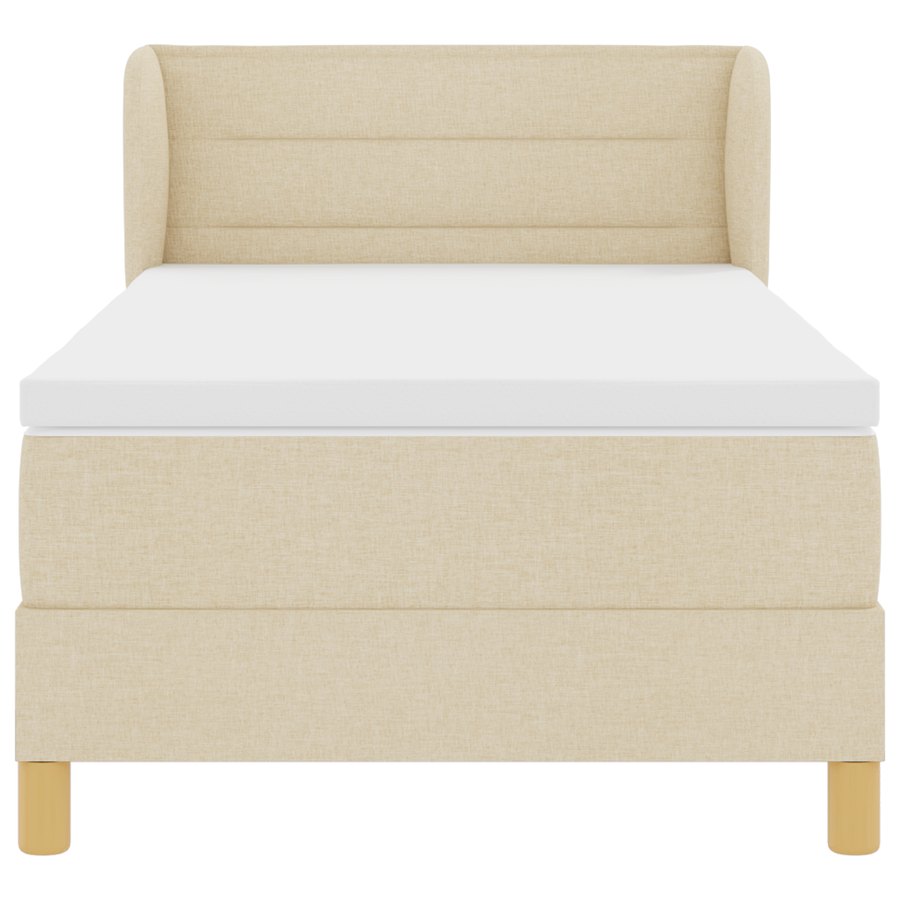 Boxspringbed met matras stof crèmekleurig 100x200 cm