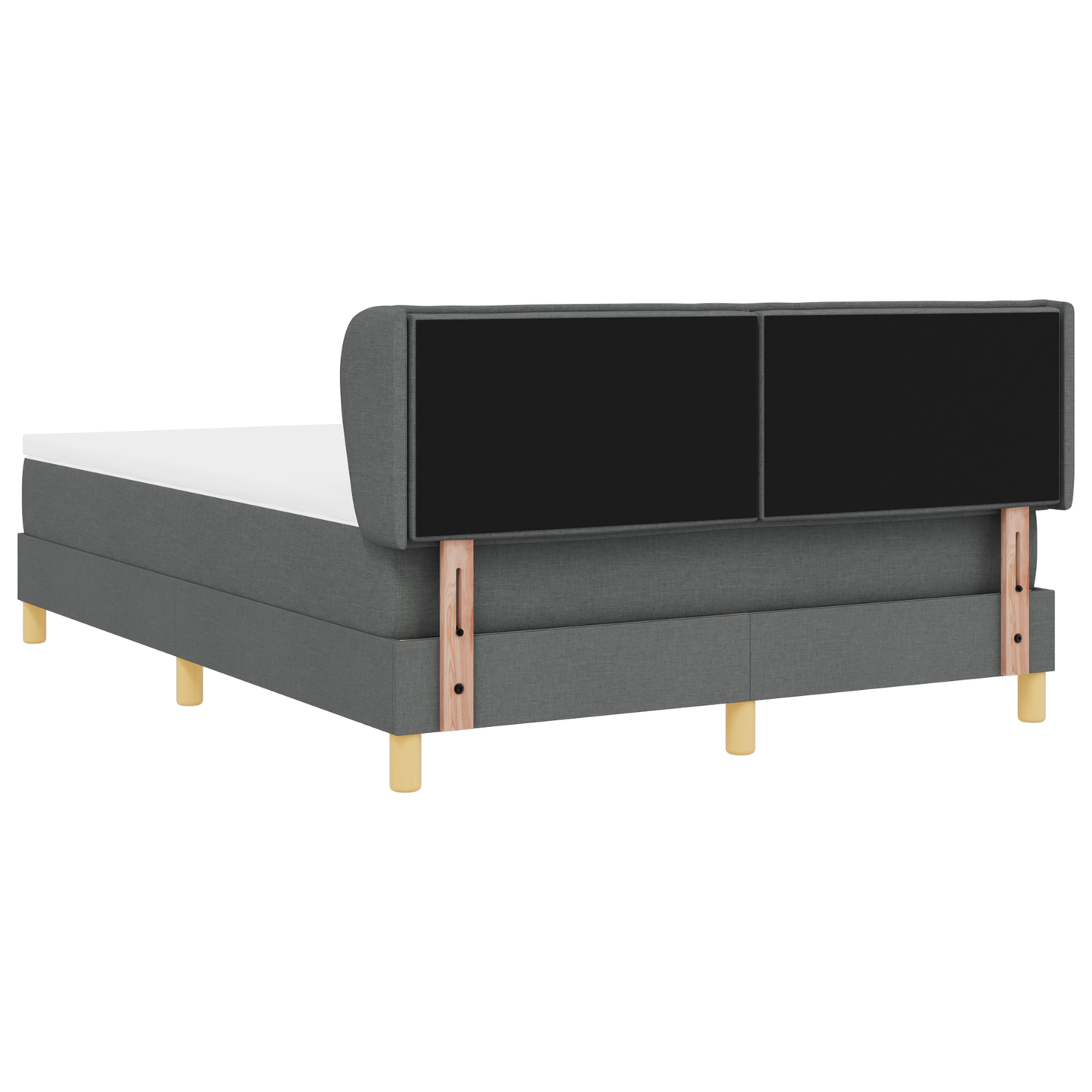 Boxspringbed met matras stof donkergrijs 140x190 cm