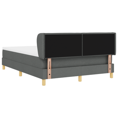 Boxspringbed met matras stof donkergrijs 140x190 cm