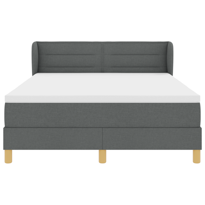Boxspringbed met matras stof donkergrijs 140x190 cm