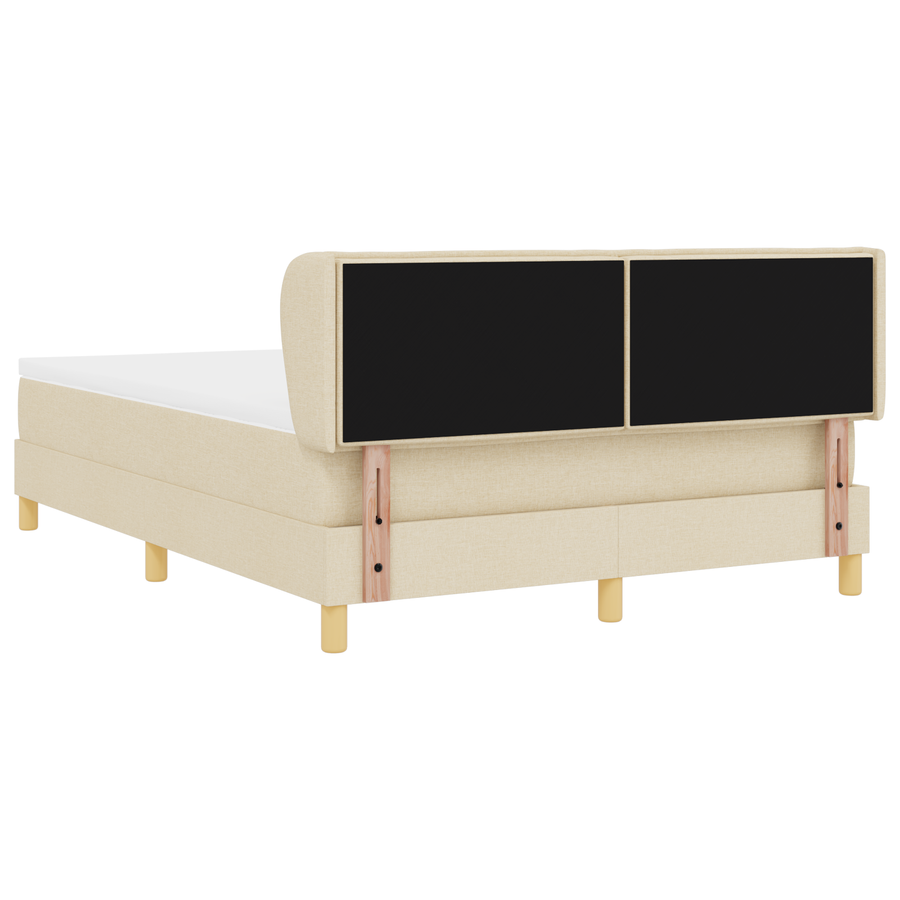 Boxspringbed met matras stof crèmekleurig 140x190 cm