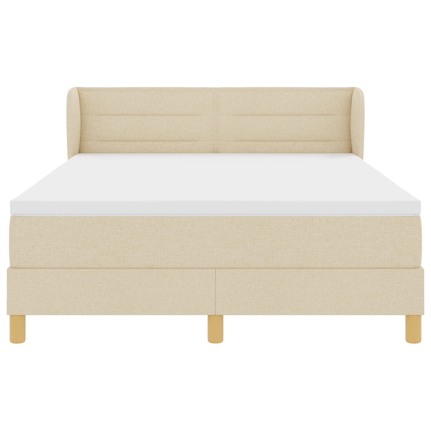 Boxspringbed met matras stof crèmekleurig 140x190 cm