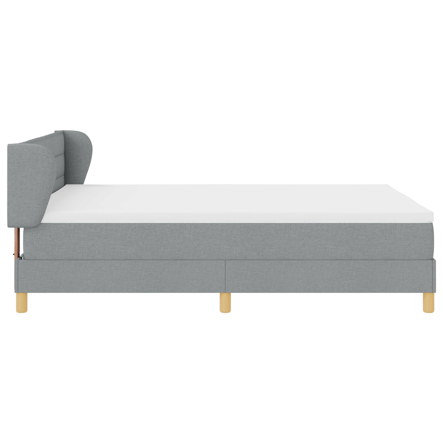 Boxspringbed met matras stof lichtgrijs 140x200 cm