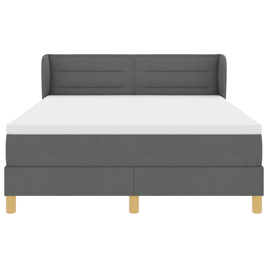 Boxspringbed met matras stof donkergrijs 140x200 cm