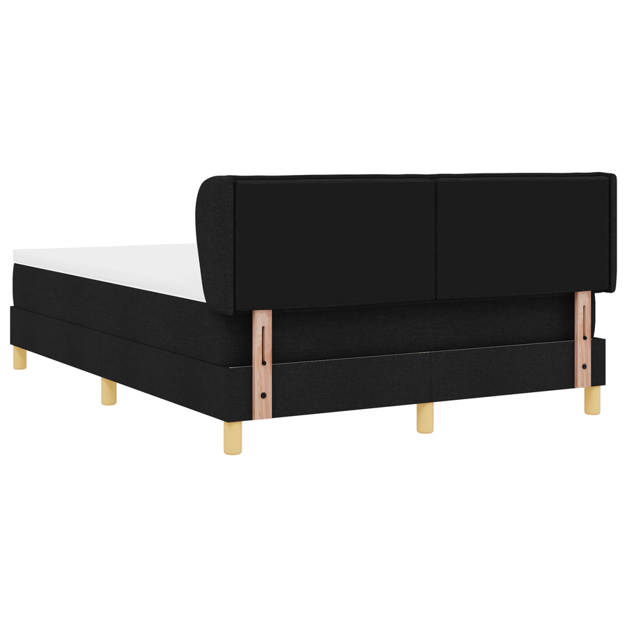 Boxspringbed met matras stof zwart 140x200 cm