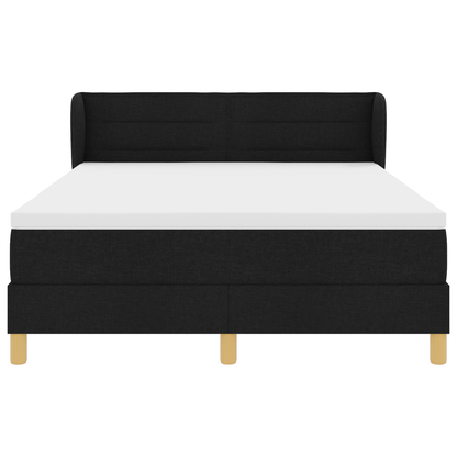 Boxspringbed met matras stof zwart 140x200 cm
