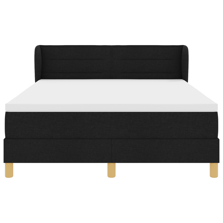 Boxspringbed met matras stof zwart 140x200 cm