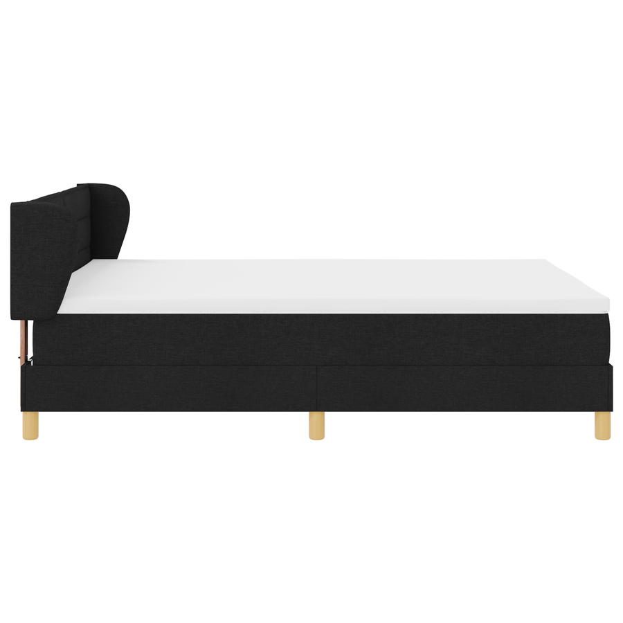 Boxspringbed met matras stof zwart 140x200 cm