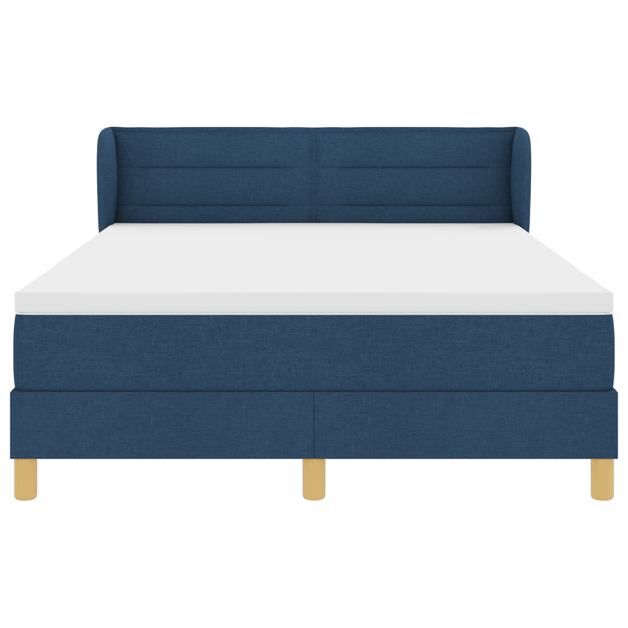 Boxspringbed met matras stof blauw 140x200 cm