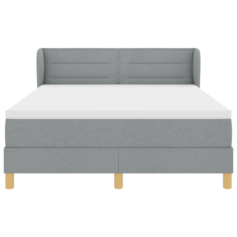 Boxspringbed met matras stof lichtgrijs 160x200 cm