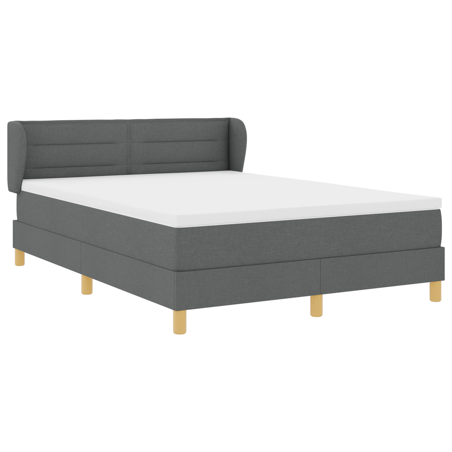 Boxspringbed met matras stof donkergrijs 160x200 cm