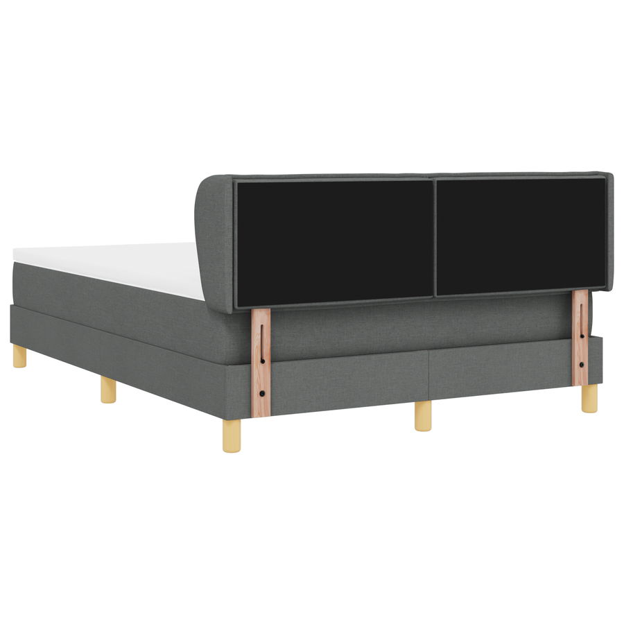 Boxspringbed met matras stof donkergrijs 160x200 cm
