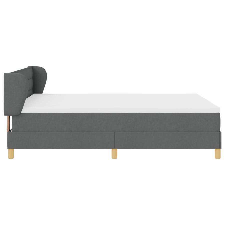 Boxspringbed met matras stof donkergrijs 160x200 cm