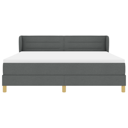 Boxspringbed met matras stof donkergrijs 180x200 cm