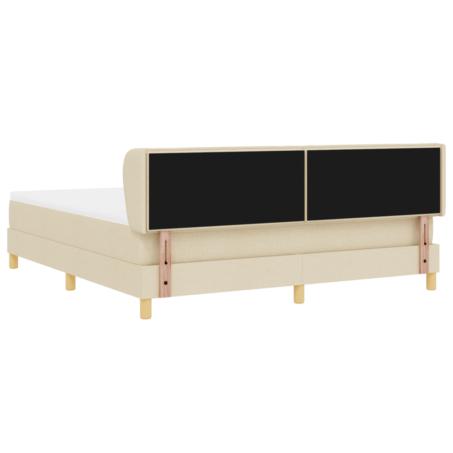 Boxspringbed met matras stof crèmekleurig 180x200 cm