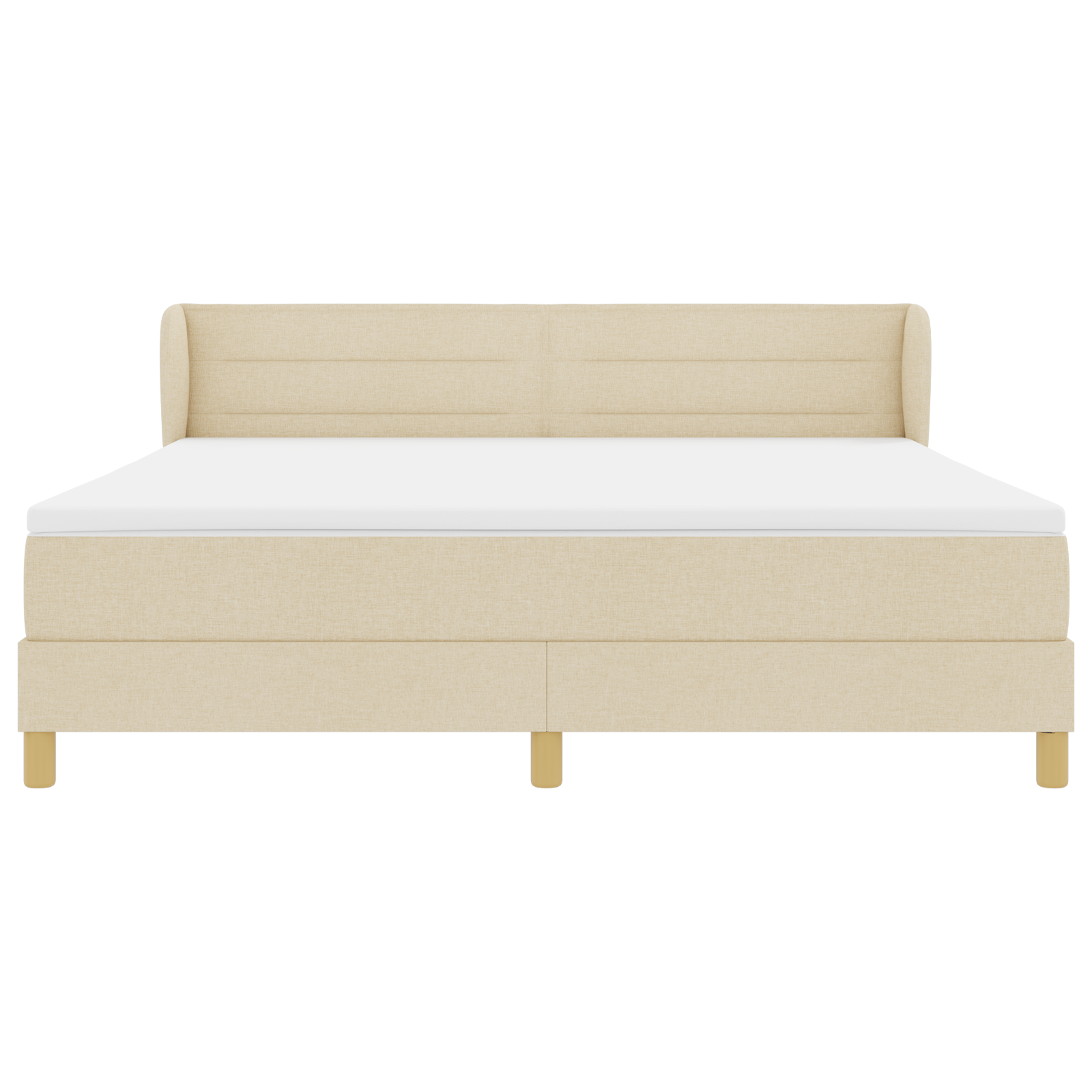 Boxspringbed met matras stof crèmekleurig 180x200 cm