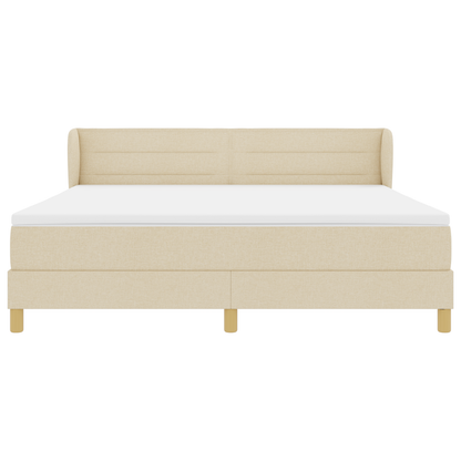 Boxspringbed met matras stof crèmekleurig 180x200 cm