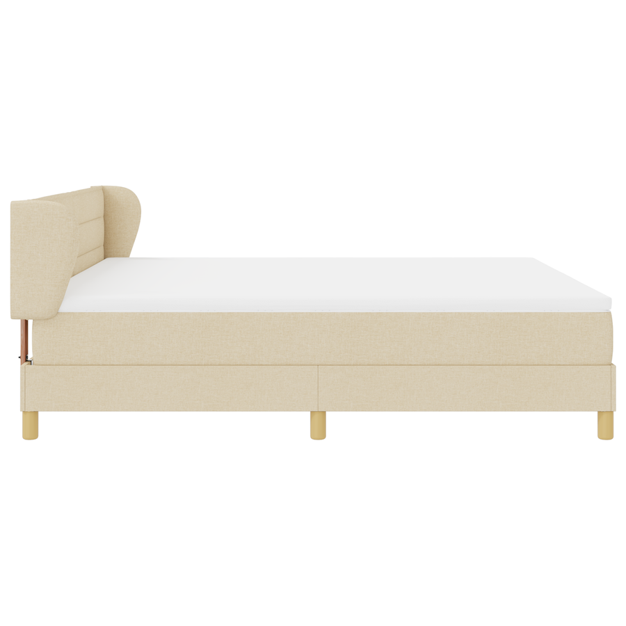 Boxspringbed met matras stof crèmekleurig 180x200 cm