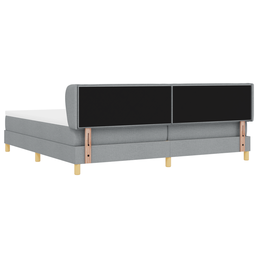 Boxspringbed met matras stof lichtgrijs 200x200 cm