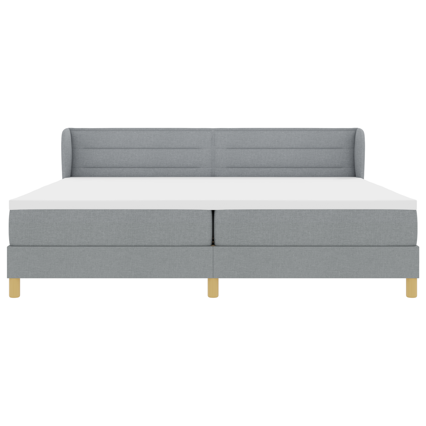 Boxspringbed met matras stof lichtgrijs 200x200 cm