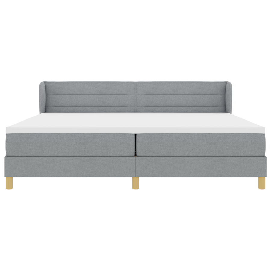 Boxspringbed met matras stof lichtgrijs 200x200 cm