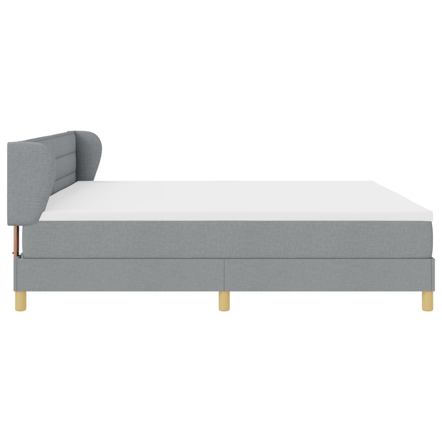Boxspringbed met matras stof lichtgrijs 200x200 cm