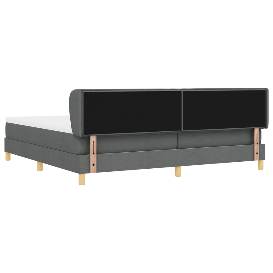 Boxspringbed met matras stof donkergrijs 200x200 cm