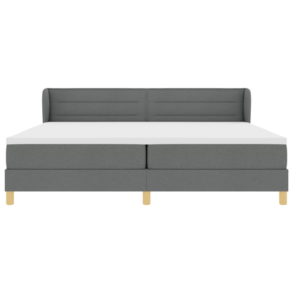 Boxspringbed met matras stof donkergrijs 200x200 cm