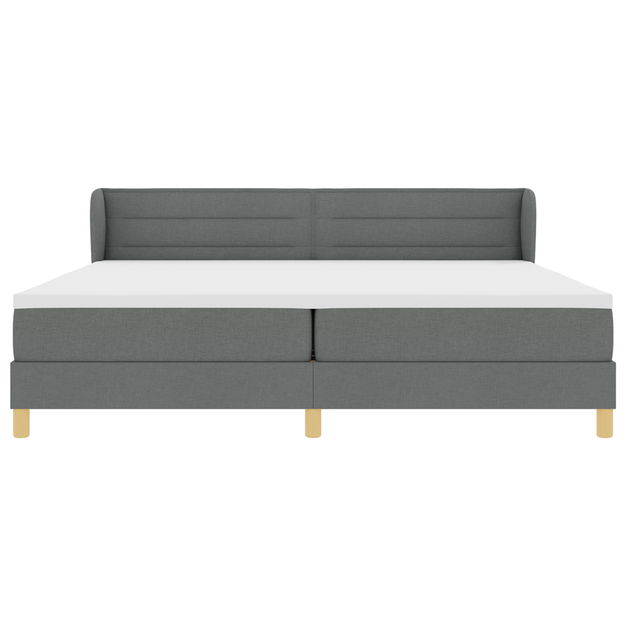 Boxspringbed met matras stof donkergrijs 200x200 cm