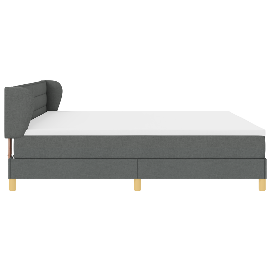Boxspringbed met matras stof donkergrijs 200x200 cm