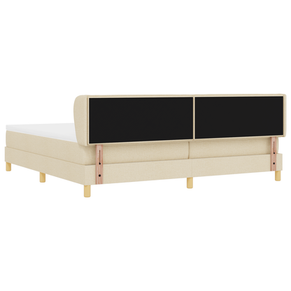 Boxspringbed met matras stof crèmekleurig 200x200 cm