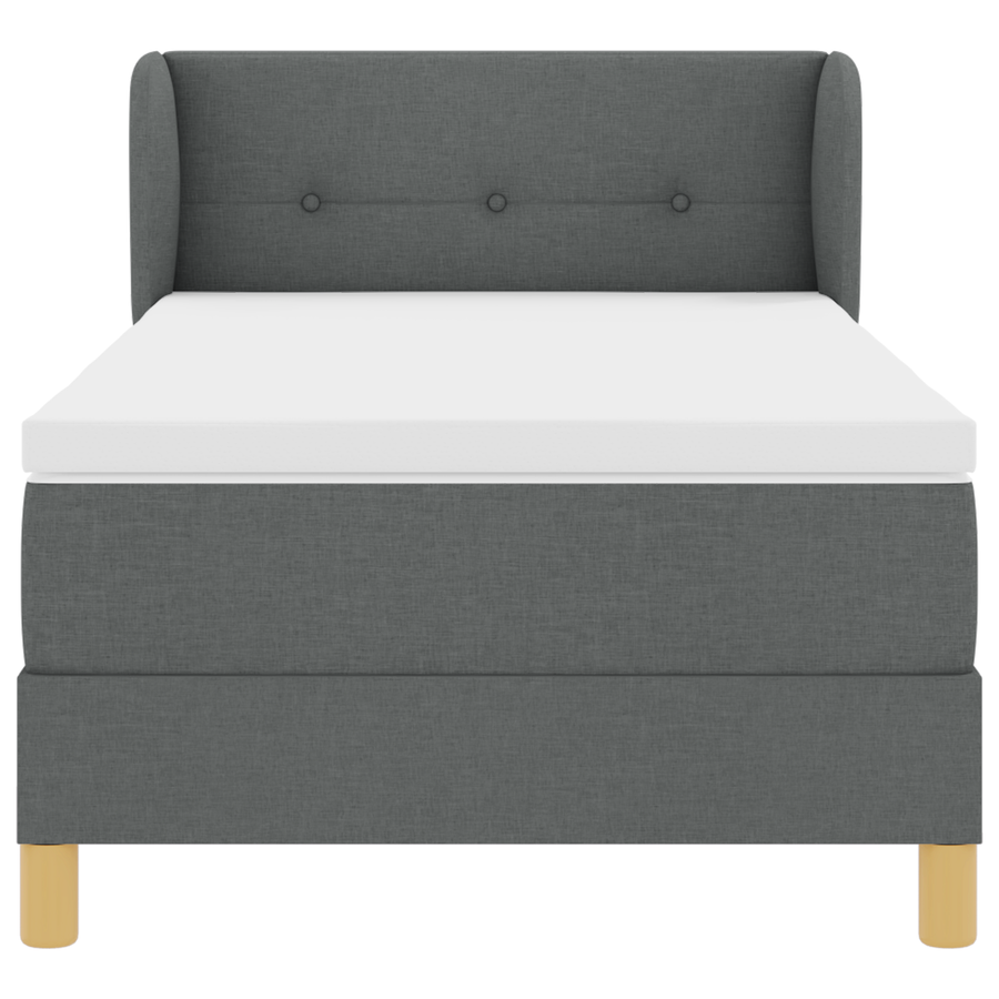 Boxspringbed met matras stof donkergrijs 80x200 cm