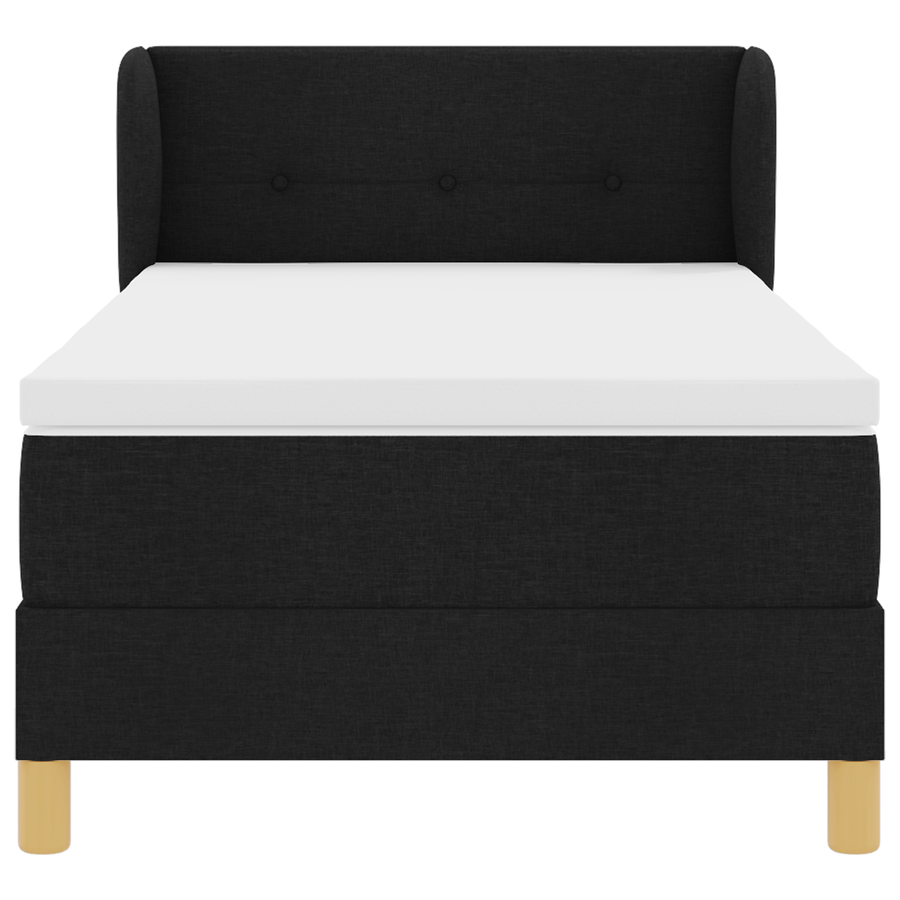 Boxspringbed met matras stof zwart, 90x190 cm