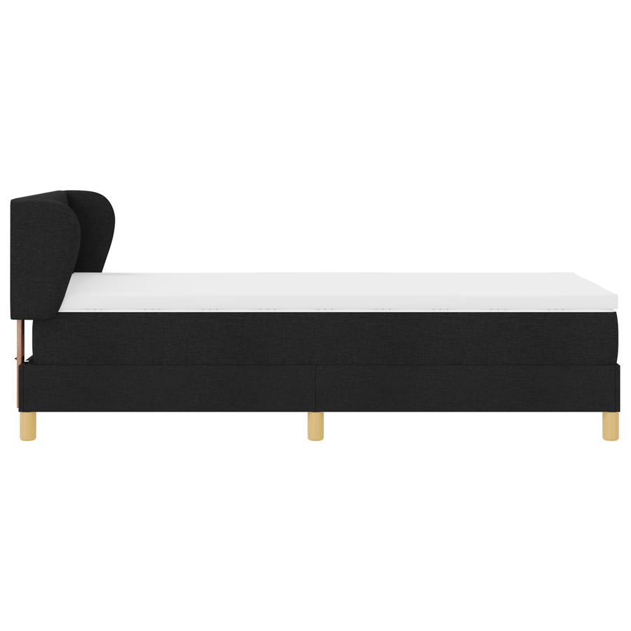 Boxspringbed met matras stof zwart, 90x190 cm