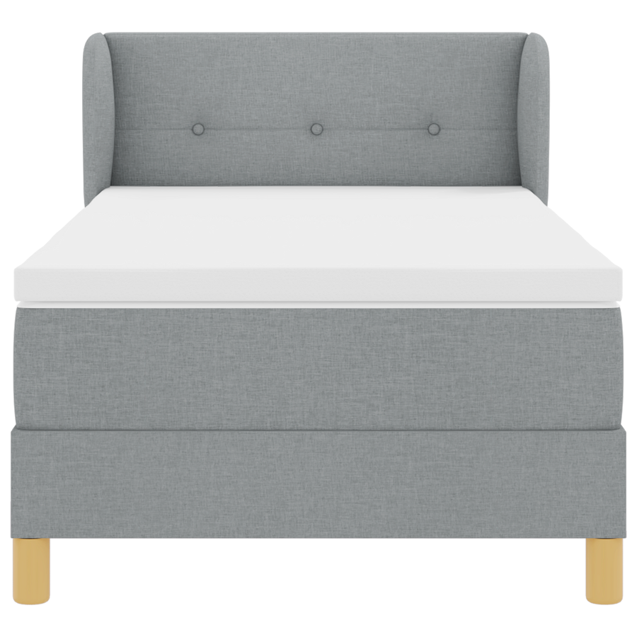 Boxspringbed met matras stof lichtgrijs 90x200 cm