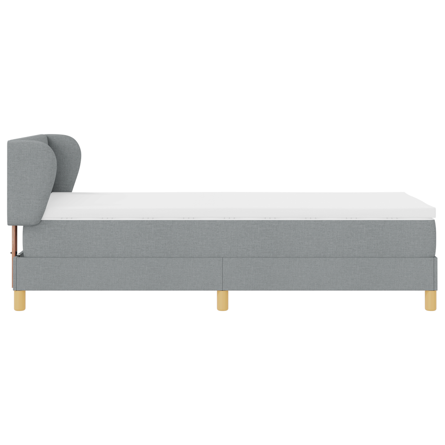 Boxspringbed met matras stof lichtgrijs 100x200 cm