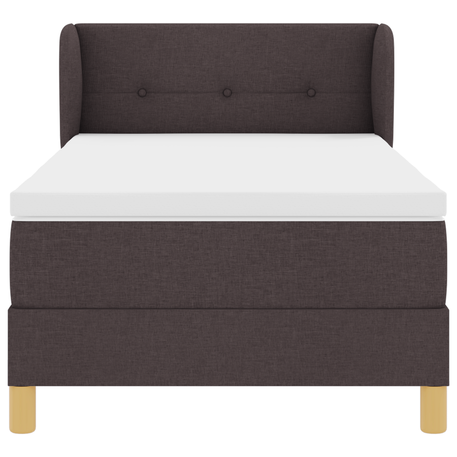 Boxspringbed met matras stof donkerbruin 100x200 cm
