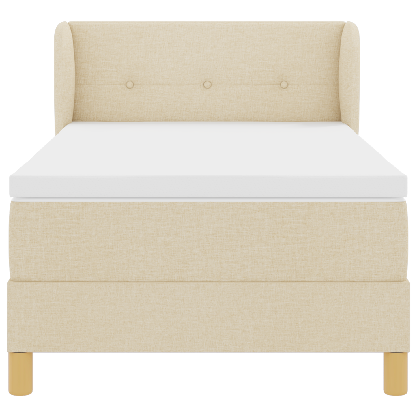 Boxspringbed met matras stof crèmekleurig 100x200 cm