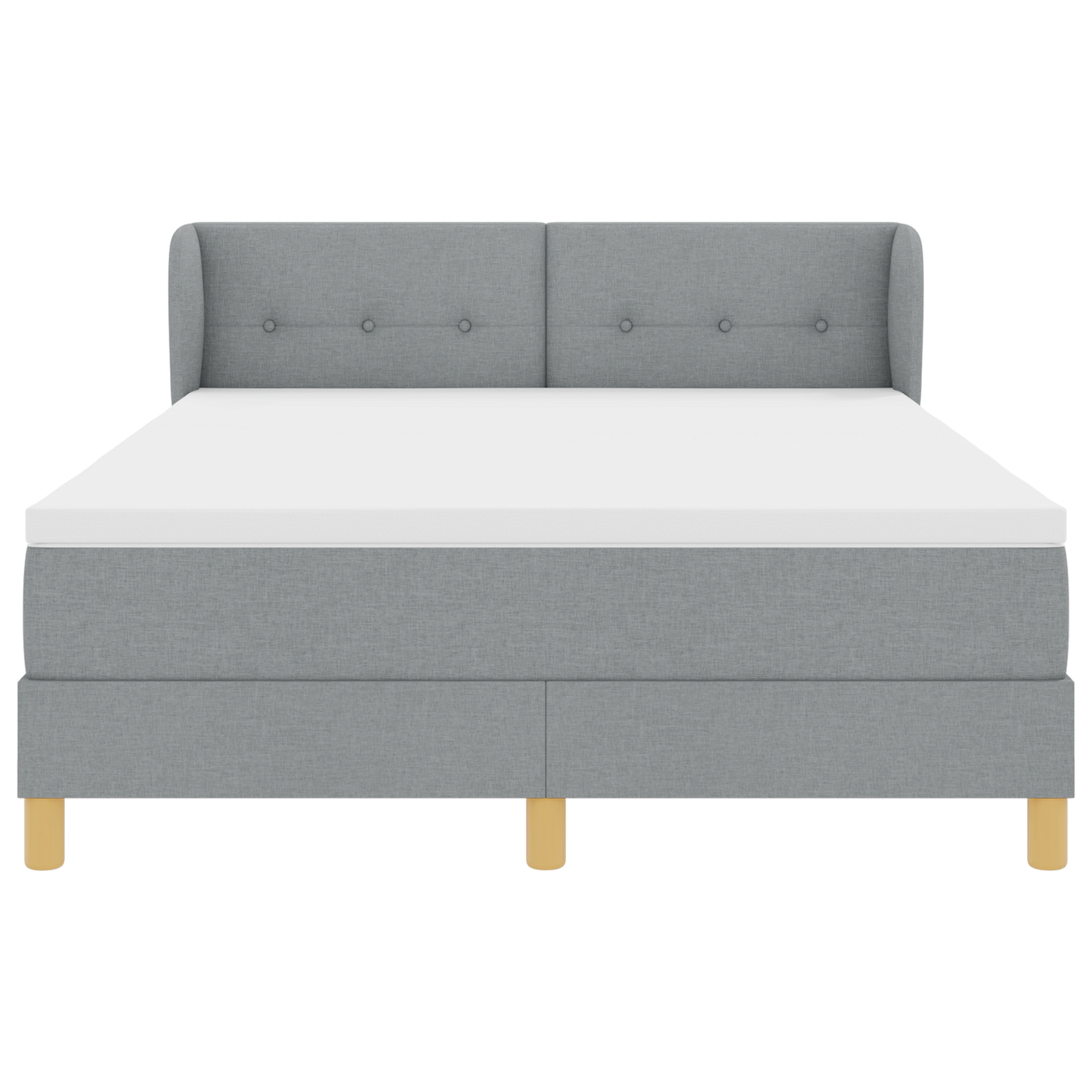 Boxspringbed met matras stof lichtgrijs 140x190 cm