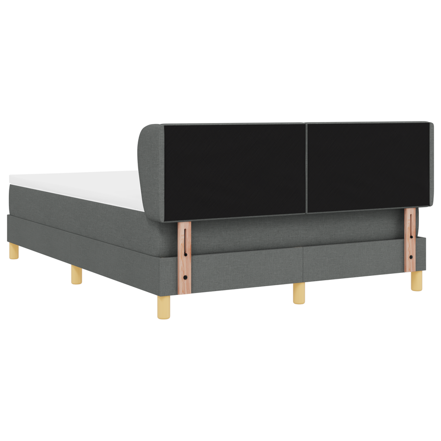 Boxspringbed met matras stof donkergrijs 140x190 cm