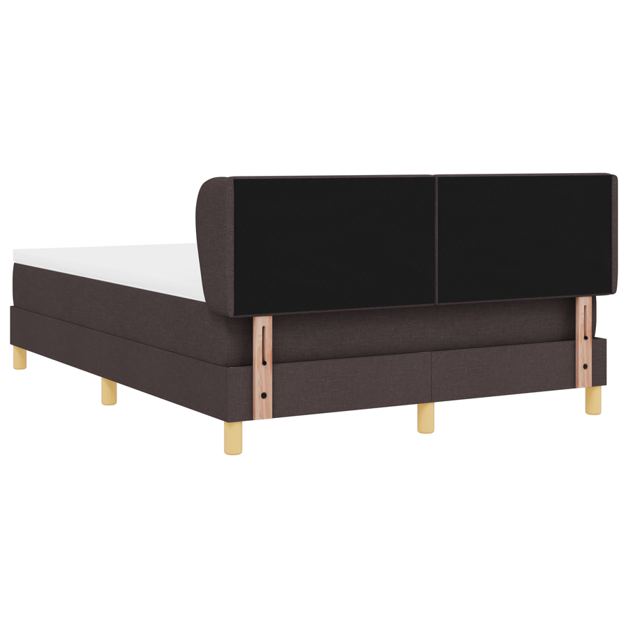 Boxspringbed met matras stof donkerbruin 140x190 cm