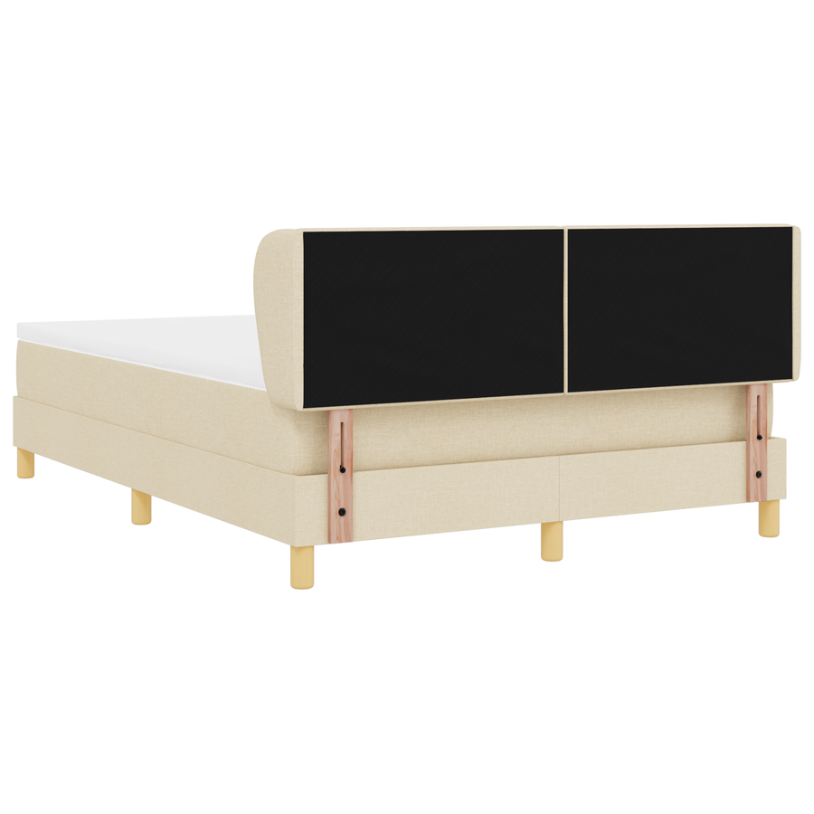 Boxspringbed met matras stof crèmekleurig 140x190 cm