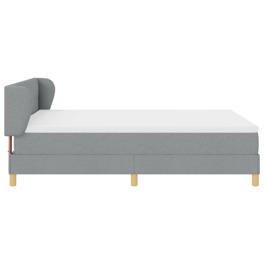 Boxspringbed met matras stof lichtgrijs 140x200 cm