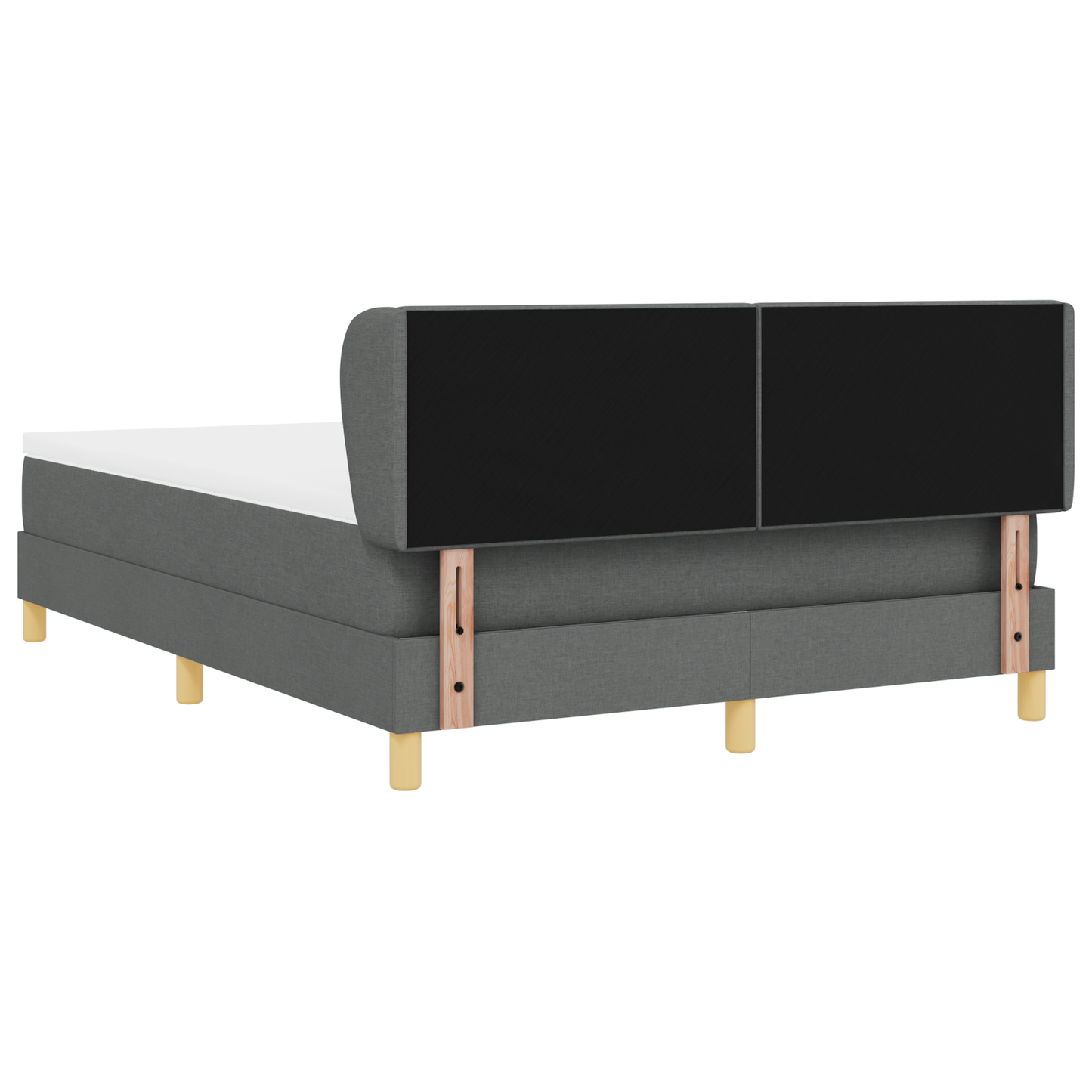 Boxspringbed met matras stof donkergrijs 140x200 cm