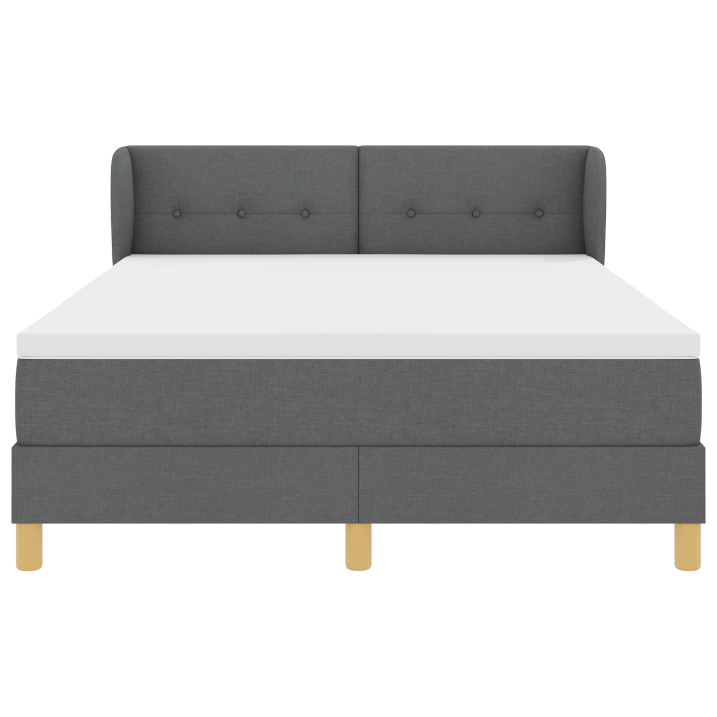 Boxspringbed met matras stof donkergrijs 140x200 cm
