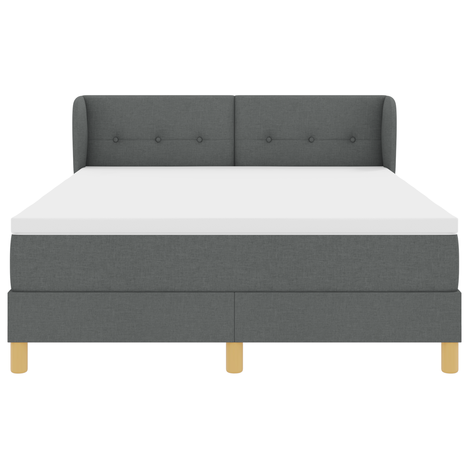 Boxspringbed met matras stof donkergrijs 140x200 cm
