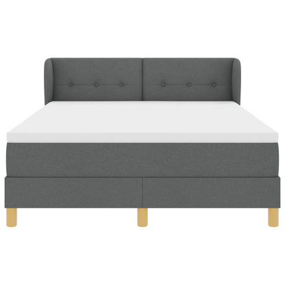 Boxspringbed met matras stof donkergrijs 140x200 cm