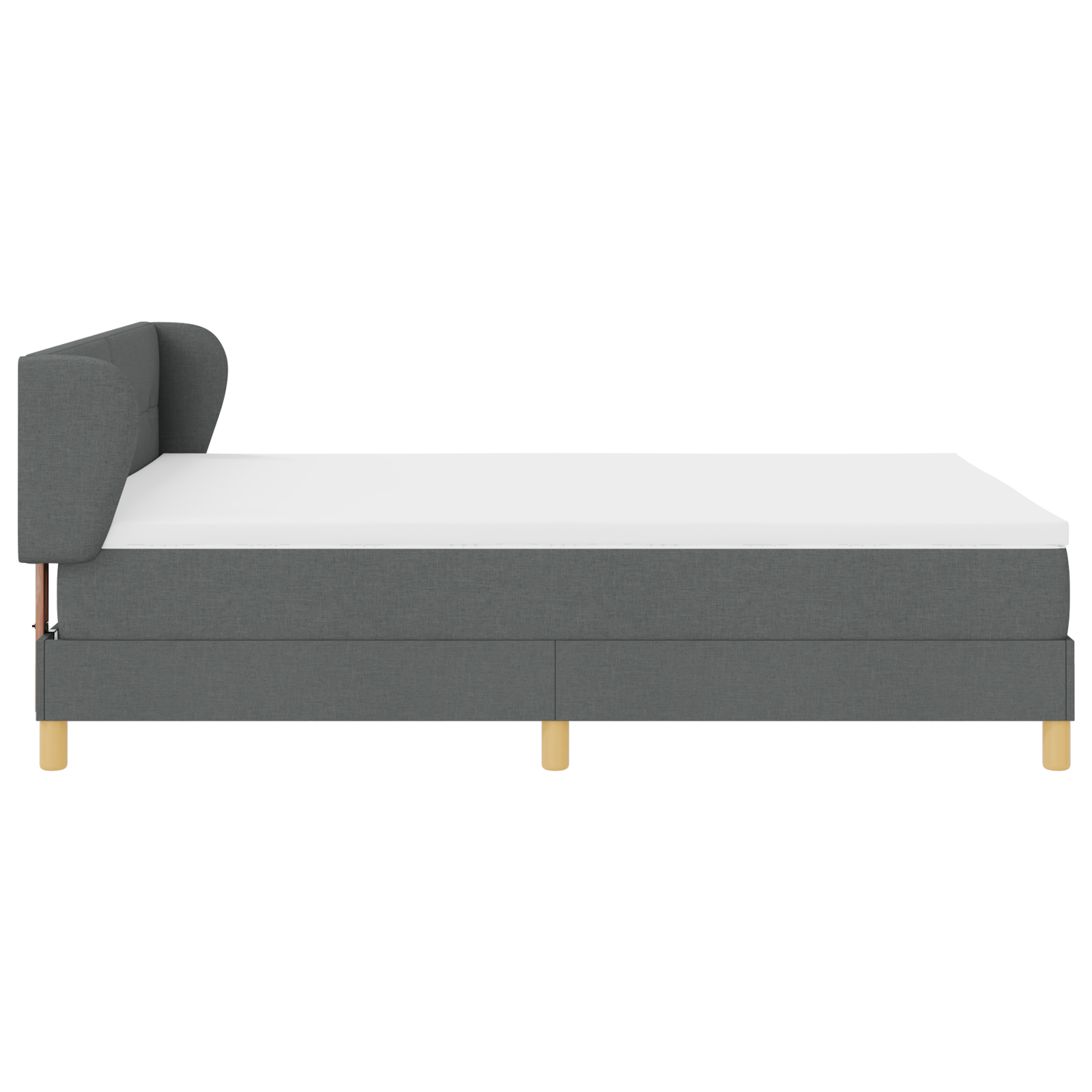 Boxspringbed met matras stof donkergrijs 140x200 cm